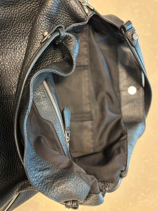 Дамска чанта Musette черна естествена кожа
