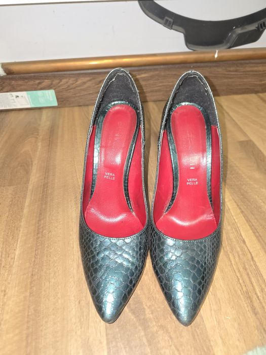 Pantofi verzi model piele sarpe