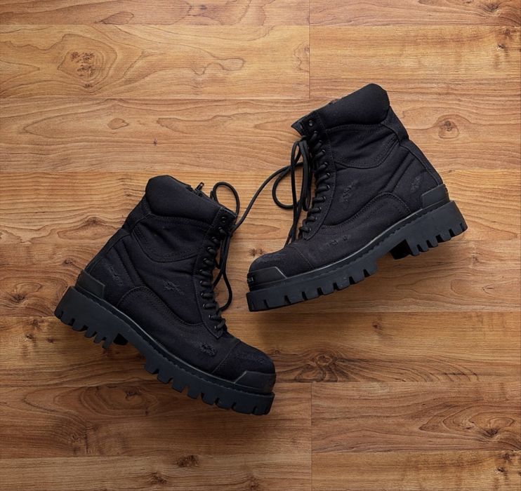 balenciaga striker boots black