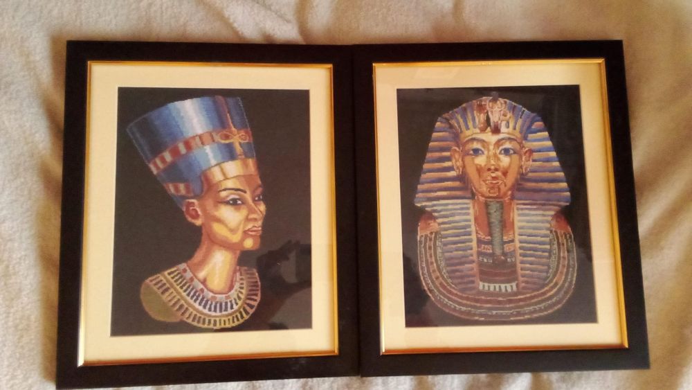 Vand goblenuri cusute manual Nefertiti si Tuthankamon