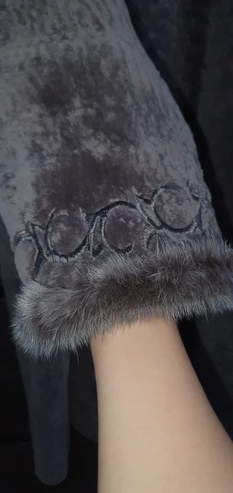 Шуба мутоновая с отделкой норка