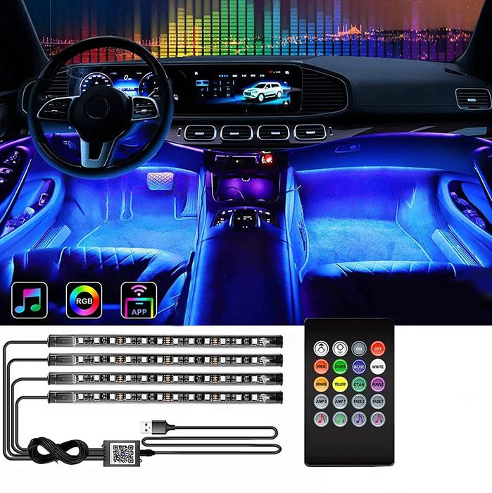 Banda LED RGB cu Telecomanda si senzor Vocal Muzica 22cm