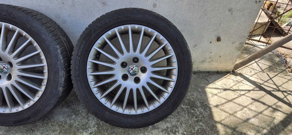 Roti/Jante aliaj 5x110 R17 Alfa Romeo cu anvelope de iarna Hankook