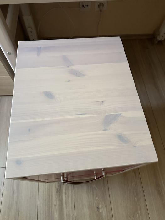 Birou lemn natural fleximo + dulap fleximo cu 2 sertare