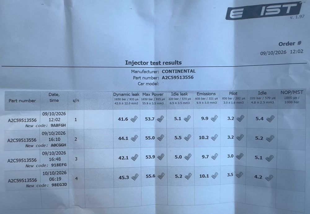 Дюзи за 1.6 HDI (Siemens/Continental/VDO) Peugeot , Ford , Citroen , Volvo , Mazda