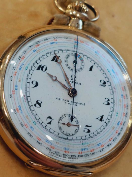 Джобен часовник Омега хронограф  18к.Omega watch chrono-tachymetre 18к