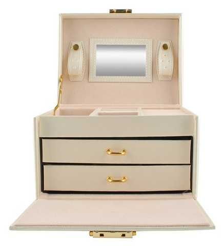 Кутия за бижута, органайзер с огледало и чекмеджета