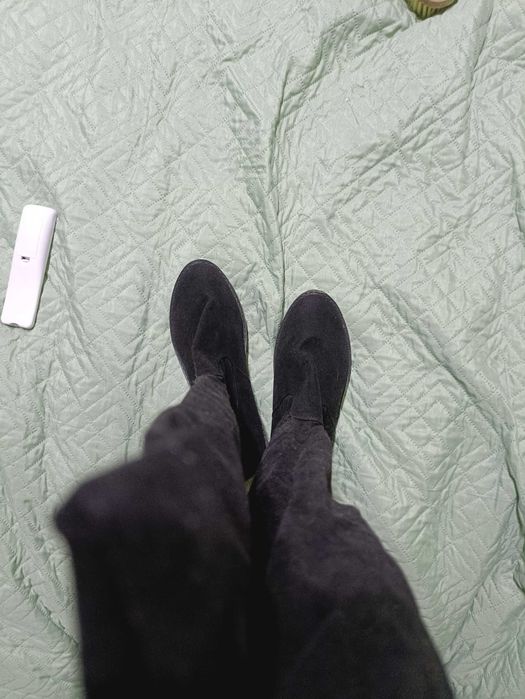 Ботфорты замша черные