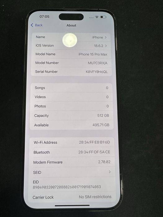 Iphone 15 Pro Max 512Gb id-xxl6747