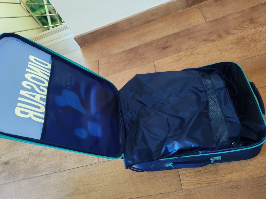 Valiza troller copii cu rucsac și săculeț nou