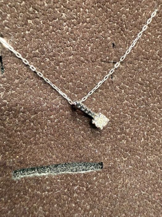 Pandant aur alb cu diamante