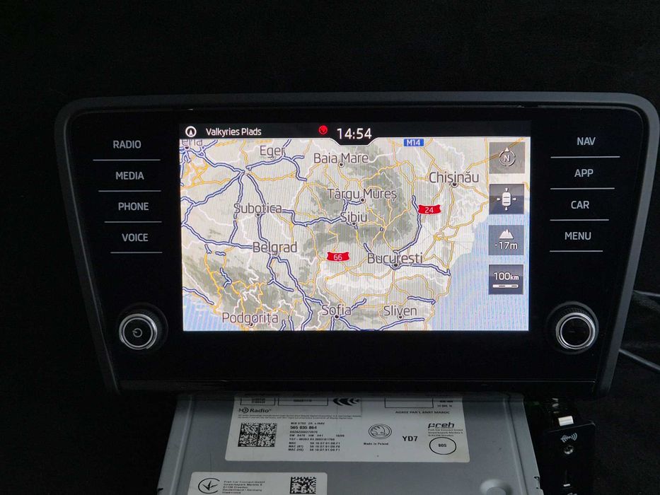 Navigație Originală MIB2 + Ecran 8 Inch Skoda Octavia 3 Apple CarPlay Android Auto SmartLink Bluetooth