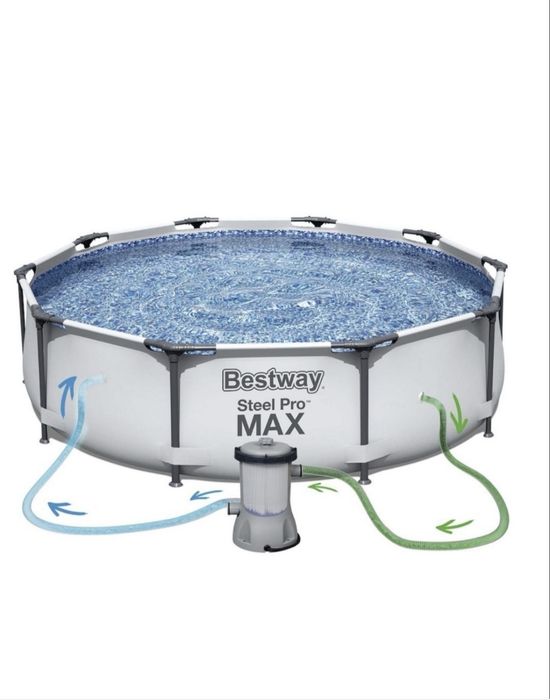 Bestway steel pro max 305×76cm + помпа + покривало