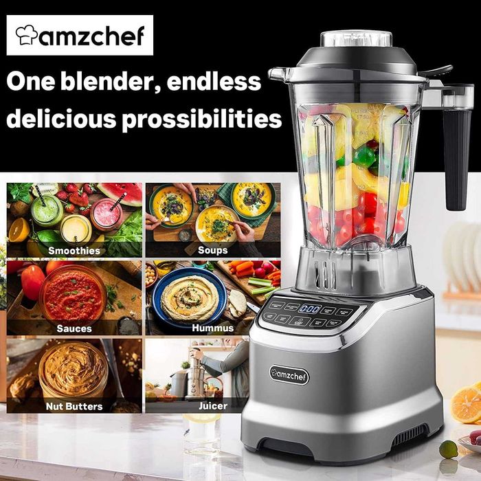 Блендер AMZCHEF ZM5003-BK, 1800W, 1.85л, черен, 600мл