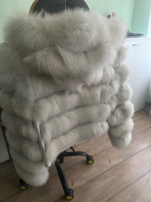 Палто естествена кожа с косъм