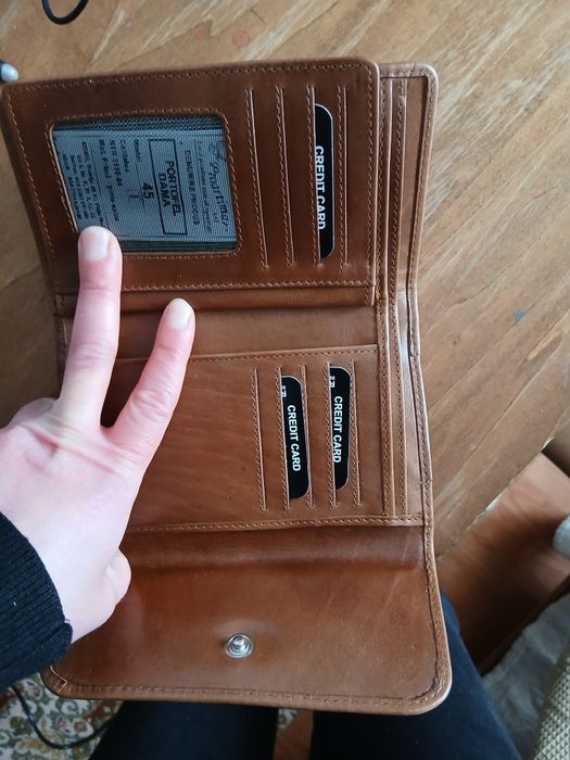 Portofel de piele maro