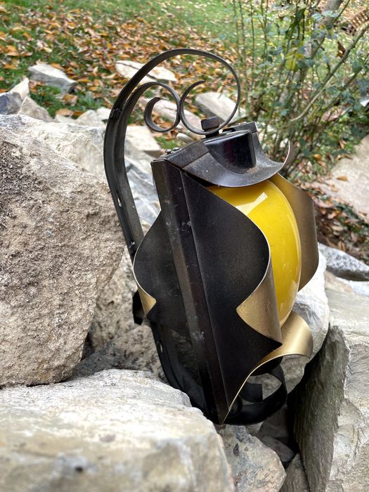 Градински фенер / външен стенен аплик – метален, ретро стил