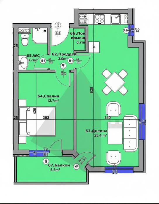 Продава се Двустаен апартамент в Пловдив, Беломорски - 67 кв.м за 876 €/кв.м - Снимка #1