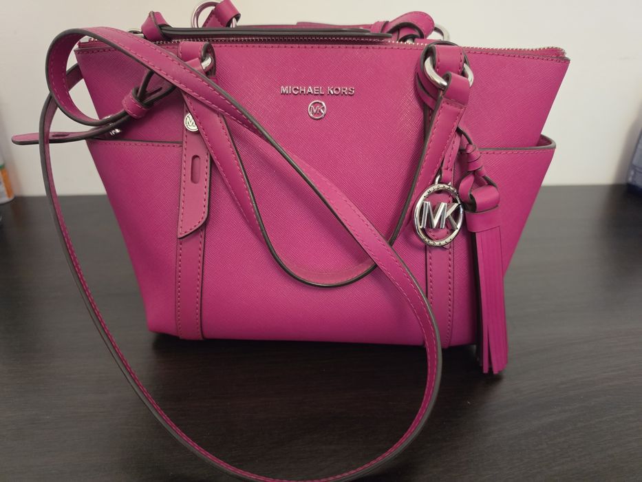 Geantă Michael kors- roz fucsia piele naturală