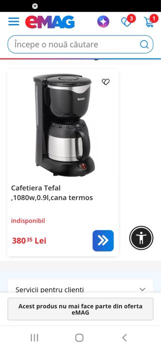 NOU! Cafetiera Tefal Isotherme cu carafa termos (Sigilata)