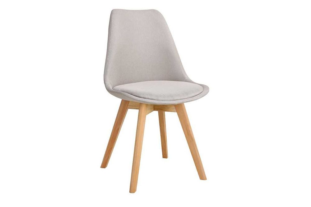 Стол, Gaston, Тапициран, Сив или бежов, Дървени крака, 56.5х43х83.5см.