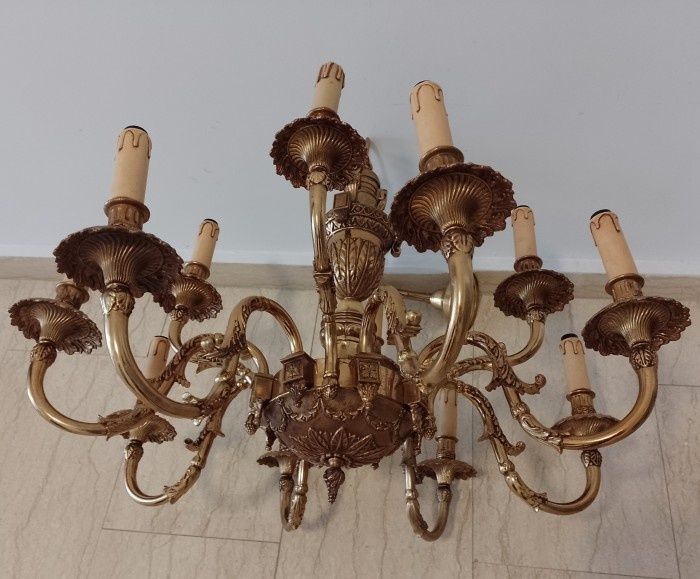 Boem candelabru de dimensiuni impresionante din bronz masiv in stil fr