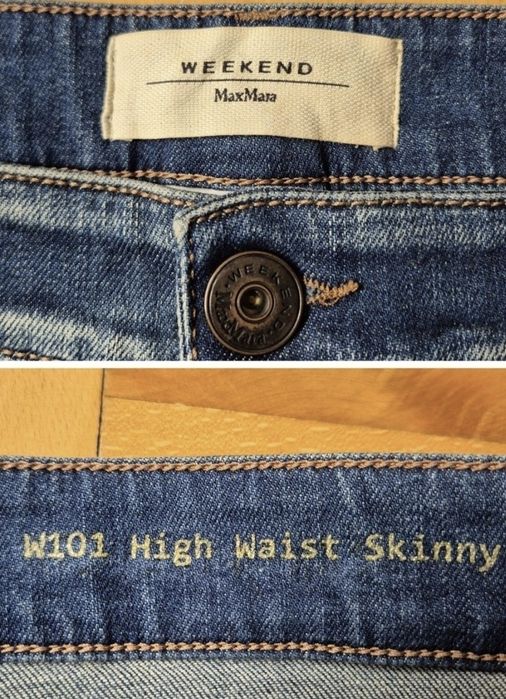 Blugi Max Mara Weekend Premium, High Waist Skinn, Damă - 46 (XL)