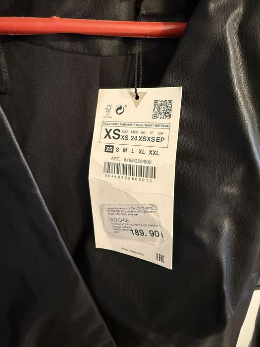 Rochie piele Zara XS neagra