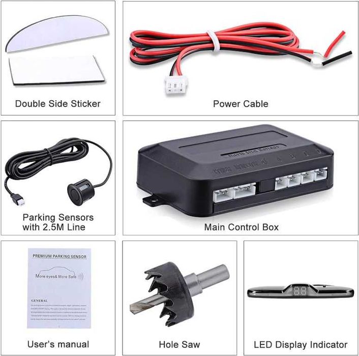 Парктроник с LED SLIM Display и звукова сигнализация с 4 сензора.
