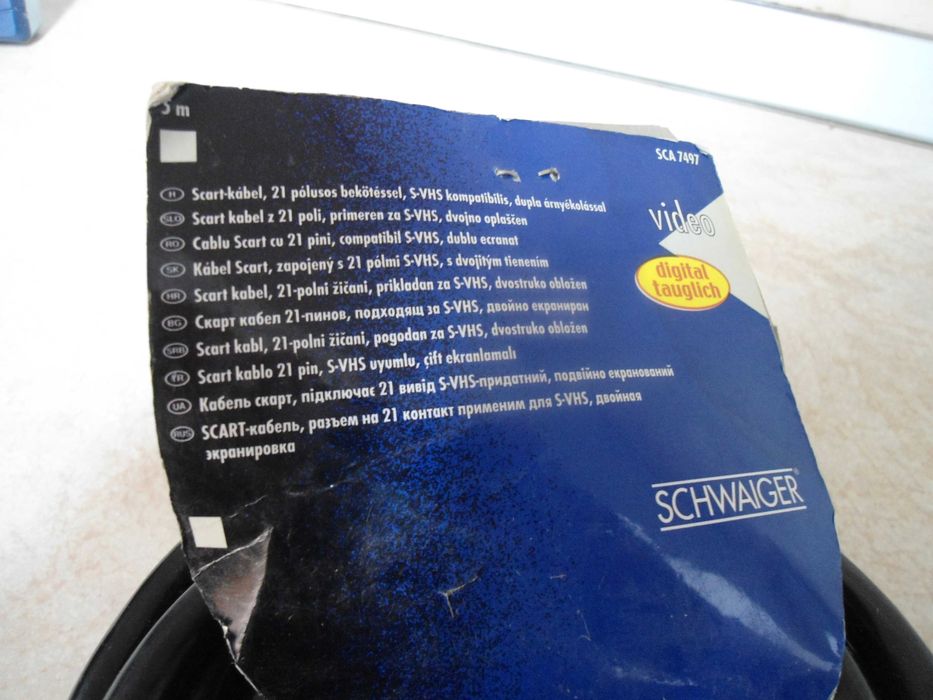 Cablu Scart 5 metri cu 21 pini compatibil S-VHS