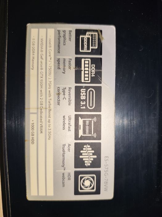 Vand laptop Acer E5-575G-78VW utilizat
