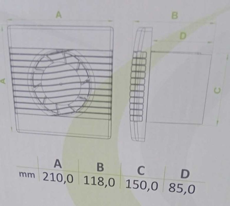 Вентилатор за баня airRoxy pRim 150S [150mm], 47 dB, 20 W, 257 m3/h