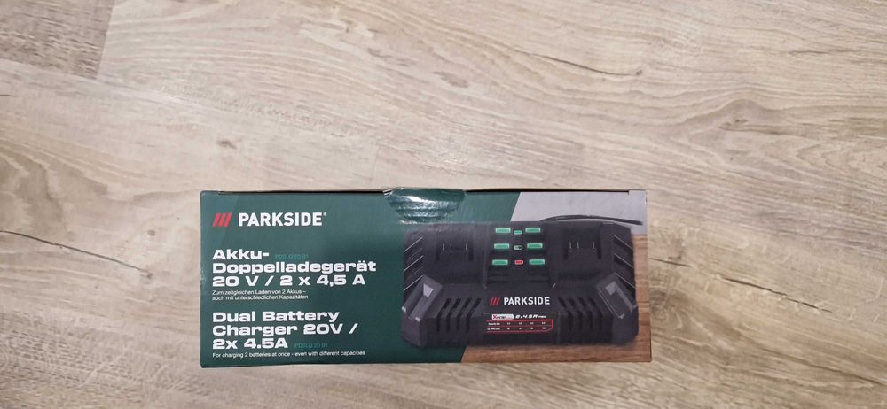 Двойно бързо зарядно Parkside 2 х 4.5 Ah 120W (ново и запечатано )