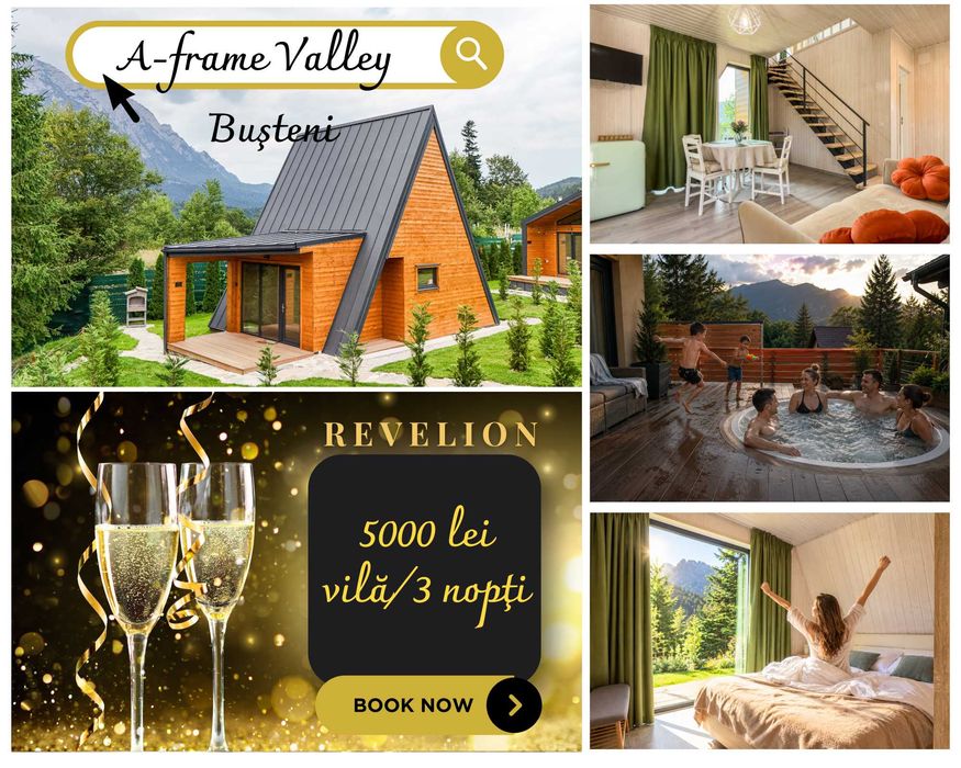 Vile A-frame de închiriat – Jacuzzi & Sauna & BBQ | Bușteni