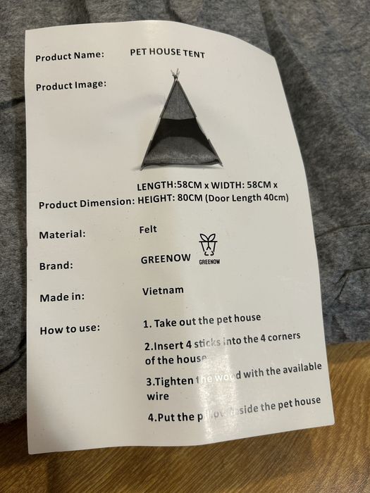 Casuta pisici pentru interior - Cort