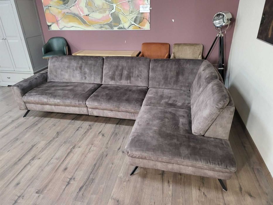 Кафяв ъглов диван от плат LS701521