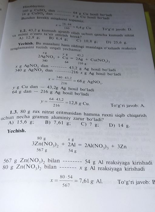 kimyo masalalar kitobi