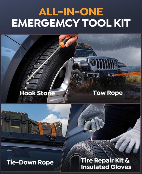 Пусковое устройство с компрессором YaberAuto AP03 8000A 27000mAh160PSI