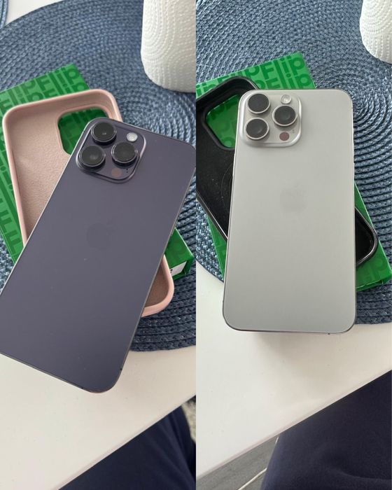 Iphone 15 pro max natural titan/14 pro max purple