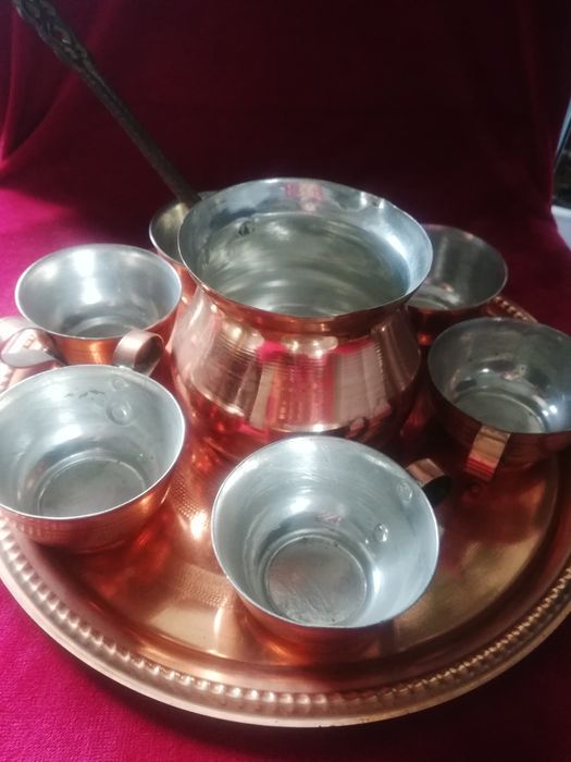 Бакърен сервиз за кафе