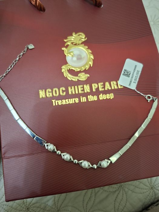 Kumush xaqiqiy jemchugli braslet