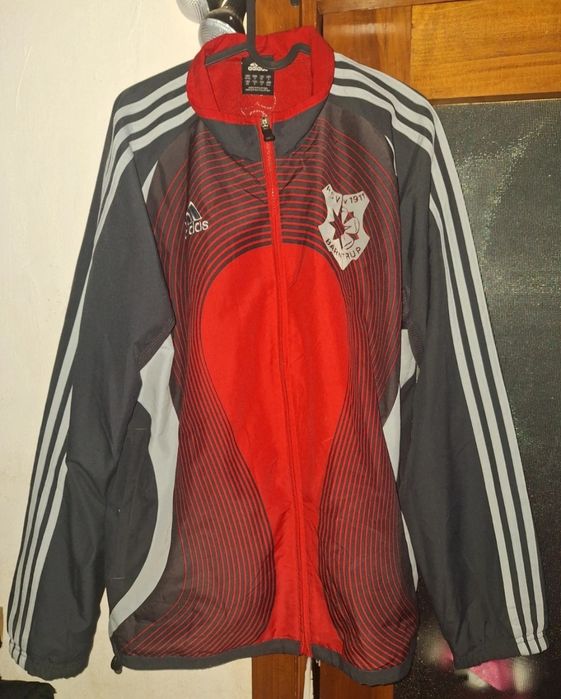 geaca trening adidas L  fotbal buzunare cu fermoare
