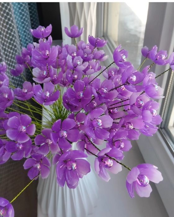 Бусины цветы на 8 марта