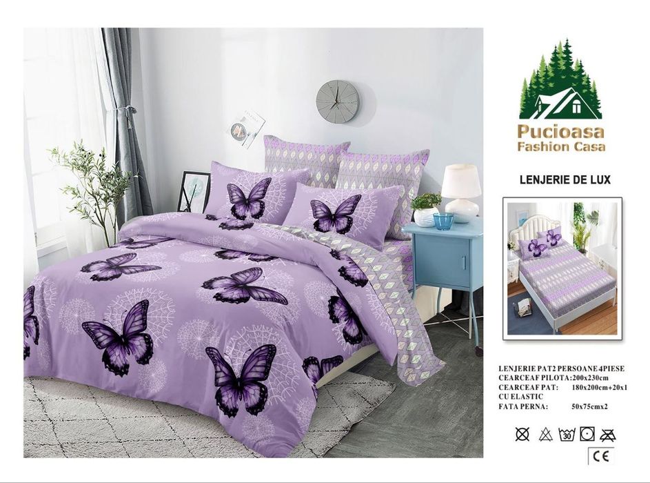 Set lenjerie de pat 4 piese