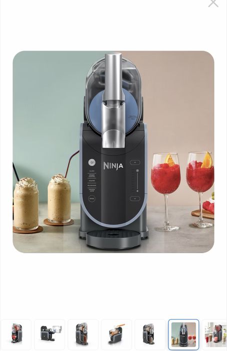 Aparat granita pentru desert Ninja Slushi FS301EU, 2.5L, 5 programe presetate, granita in 30 de min, 7 portii, gri/albastru