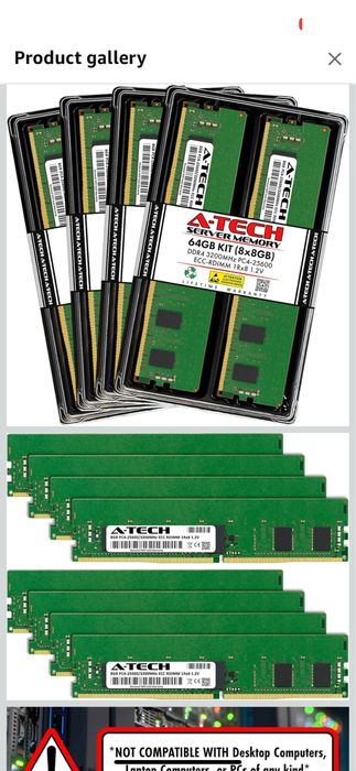Серверная оперативная память ecc ddr4 64gb Kit (8x8GB)