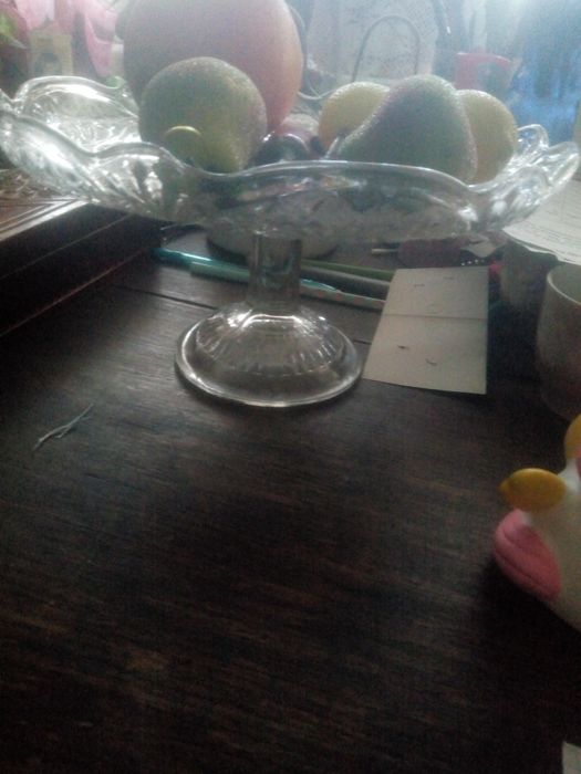 Конфетница хрусталь Винтаж диаметр 14см на ножке