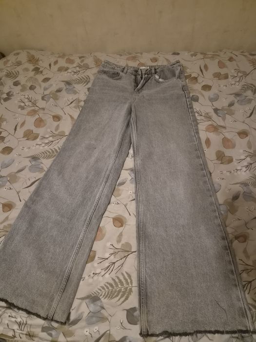 Дамски широки сиви дънки Sinsay (Wide Leg), размер 34 (XS)