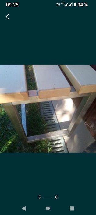 vând bancă inox lemn masiv