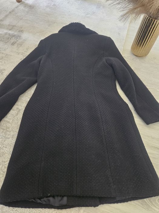 Palton negru cu blană